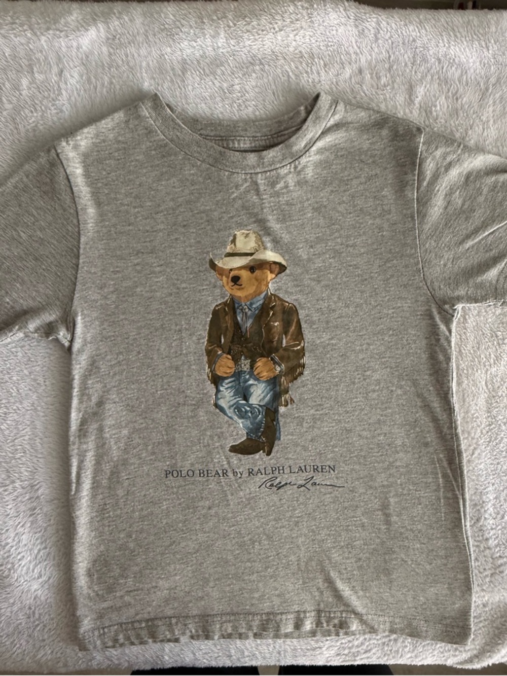 Ralph Lauren Gray Polo Bear Graphic Tee